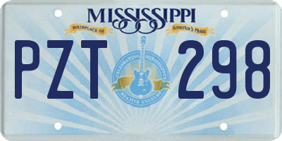 MS license plate PZT298