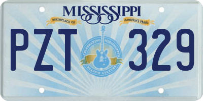 MS license plate PZT329