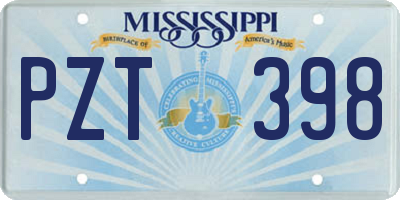 MS license plate PZT398
