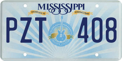 MS license plate PZT408
