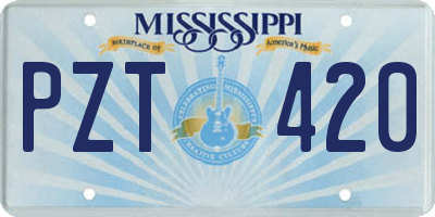 MS license plate PZT420
