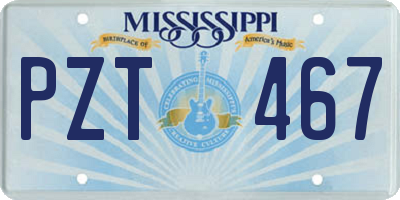 MS license plate PZT467