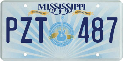 MS license plate PZT487