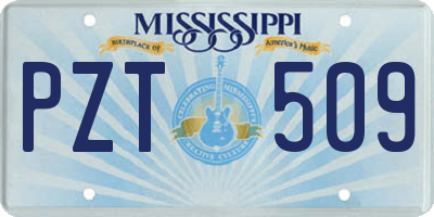 MS license plate PZT509