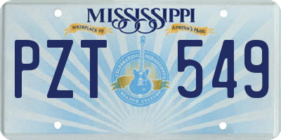 MS license plate PZT549