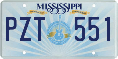 MS license plate PZT551