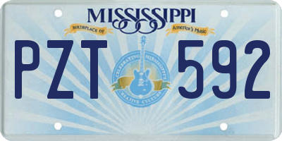MS license plate PZT592