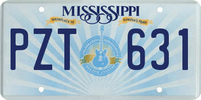 MS license plate PZT631