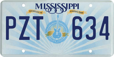 MS license plate PZT634