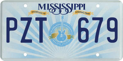 MS license plate PZT679