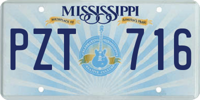 MS license plate PZT716