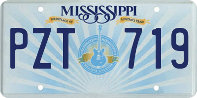 MS license plate PZT719