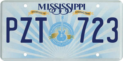 MS license plate PZT723