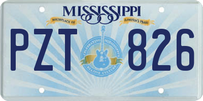 MS license plate PZT826