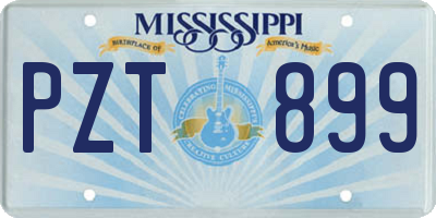 MS license plate PZT899