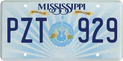MS license plate PZT929