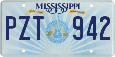MS license plate PZT942