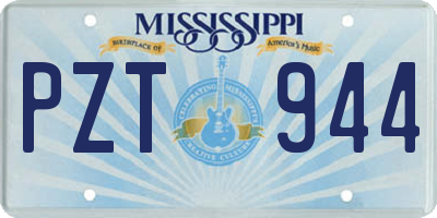 MS license plate PZT944