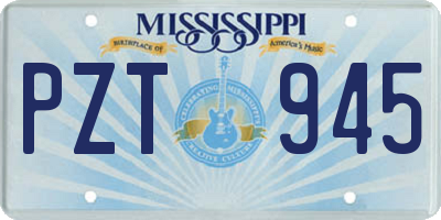 MS license plate PZT945