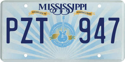 MS license plate PZT947