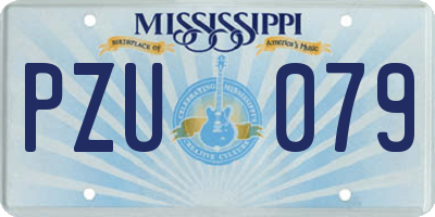 MS license plate PZU079