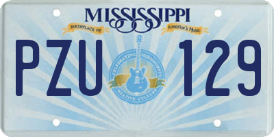 MS license plate PZU129