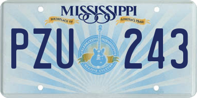 MS license plate PZU243