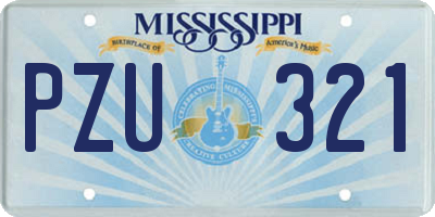 MS license plate PZU321