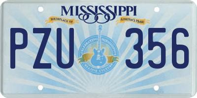 MS license plate PZU356