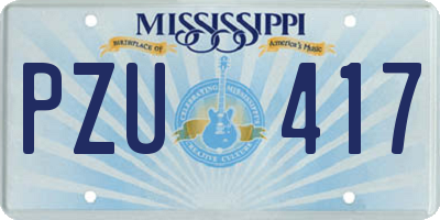 MS license plate PZU417