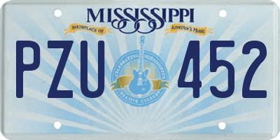 MS license plate PZU452