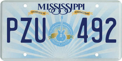 MS license plate PZU492