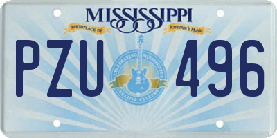 MS license plate PZU496