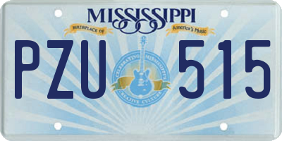 MS license plate PZU515