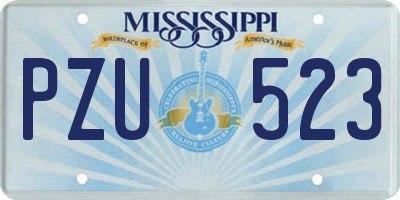 MS license plate PZU523