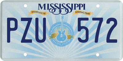 MS license plate PZU572