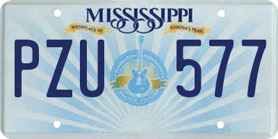 MS license plate PZU577