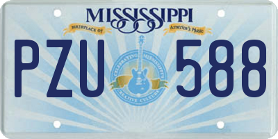 MS license plate PZU588