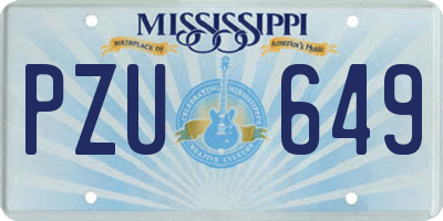 MS license plate PZU649