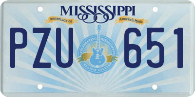 MS license plate PZU651