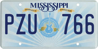 MS license plate PZU766
