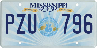 MS license plate PZU796