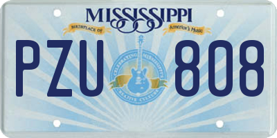 MS license plate PZU808