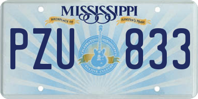MS license plate PZU833