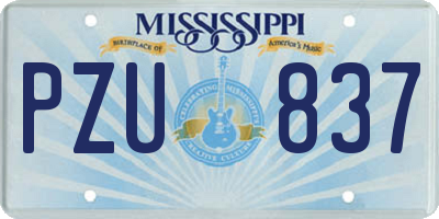 MS license plate PZU837