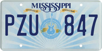 MS license plate PZU847