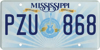 MS license plate PZU868