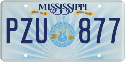 MS license plate PZU877