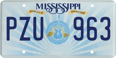 MS license plate PZU963
