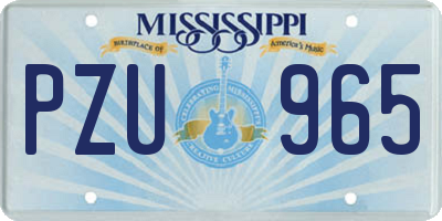 MS license plate PZU965